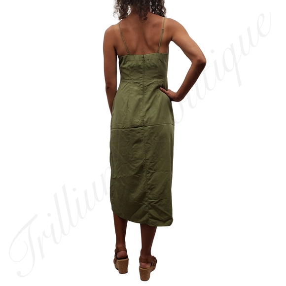 ABERCROMBIE & FITCH Women's Keyhole Halter Midi Dress Green XS NWT - Picture 6 of 6